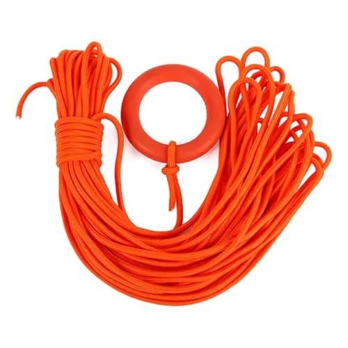 Boia Salva-vidas Náutica com Corda de Resgate, 30 Metros, Laranja, Alta Visibilidade, Cabo de 8mm Flutuante