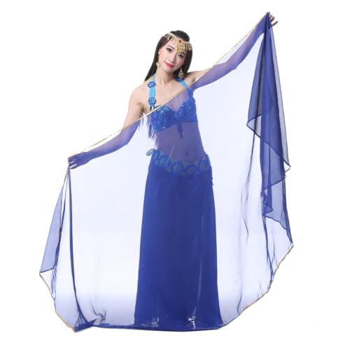 SHOWYOU Lightweight Semicircle Chiffon Hand Scarf Belly Dance Costume Outfit Hip Scarf Sequin Trim Shawls Veils3