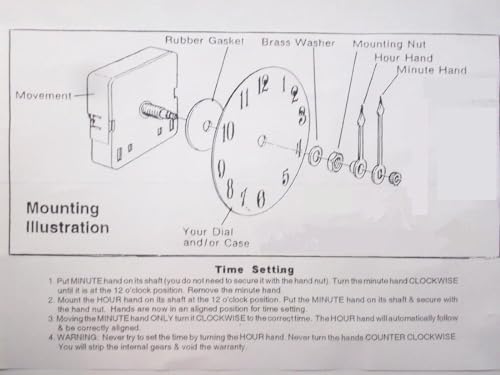 Takane Complete Mini Quartz Clock Movement - Clock Repair Kit - Choose Your Hands