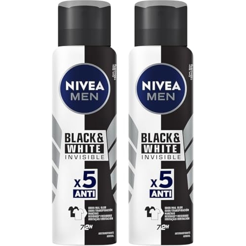 Kit NIVEA Desodorante Aerosol Men Black&White Invisible - 2 unidades Kit NIVEA Desodorante Aerosol Men Black&White Invisible - 2 unidades