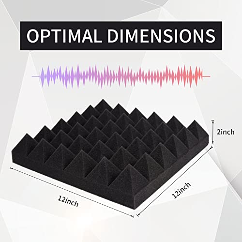Acoustic Sound Proofing Foam Panels: 12 Pack Acoustic Foam Panels with Double Sided Tape - Image 2