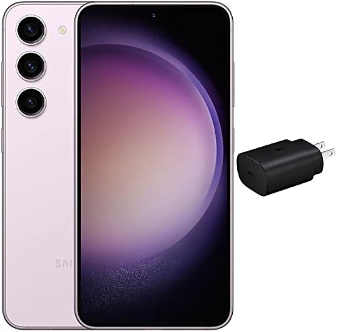 SAMSUNG Galaxy S23 5G (256GB, 8GB) 6.1" AMOLED 2X, 50MP Camera, Global Volte (Fully Unlocked for AT&T, Verizon, T-Mobile, Global) S911U (w/ 25W Super Fast Charger, Lavender) (Renewed)
