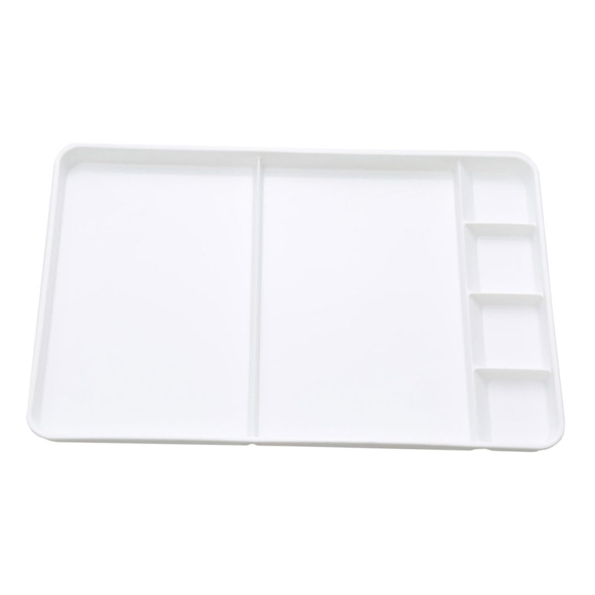 EXCEART Palette de Peinture Blanche en PP Multi-Fonction pour Artistes et Étudiants Surface Lisse et Compartiments Multiples pour Mélanger Les Couleurs