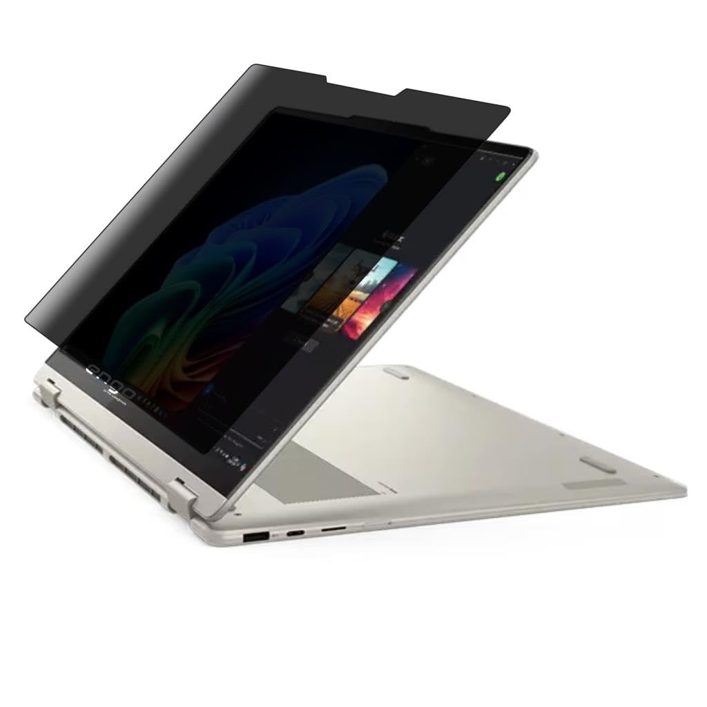 Engo Lenovo Ideapad 5 Gen 9 14 İnç İle Uyumlu Hayalet Ekran Koruyucu Notebook, Yandan Görünmeyen Anti-Spy Gizlilik (Privacy) Laptop Koruması, 9H Temperli Nano Kırılmaz Esnek Cam, Parlama Önleyici