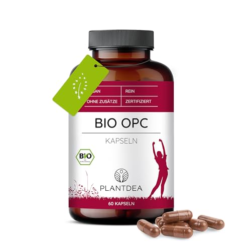 PlantDEA Bio OPC Kapseln I 500mg Tagesdosis I 60 Kapseln hochdosiert I laborgeprüft I Bio OPC Pulver I veganes Präparat I Ohne Zusätze