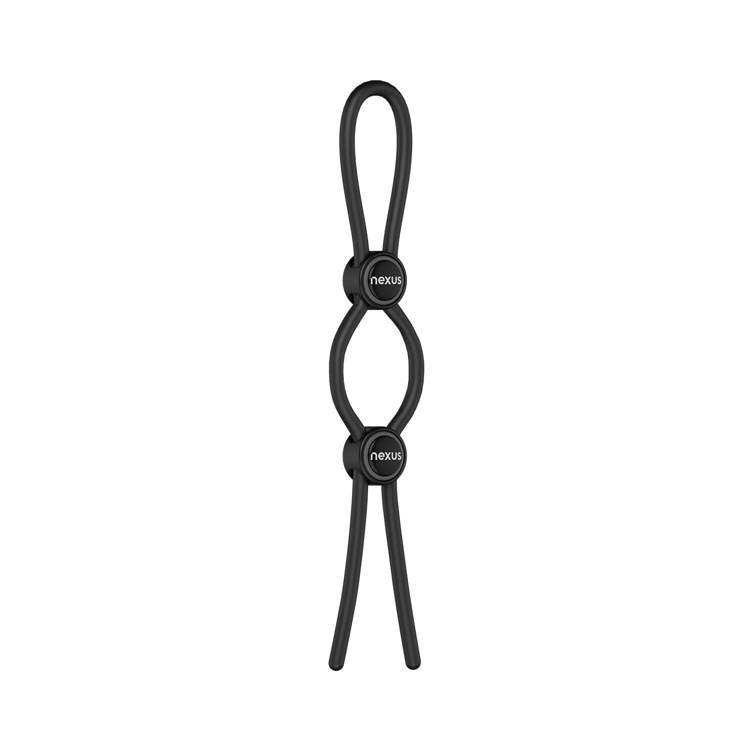 Nexus - Forge Double Adjustable Lasso Silicone Cock Ring Black