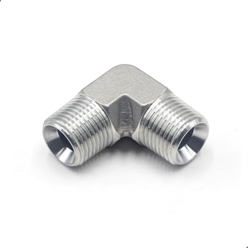 Image of HFS(R) 1 /2 inch NPT Male x 1 /2 inch NPT Male Elbow 90 Degree, Heavy Duty Barstock Street Elbow, Stainless Steel 304