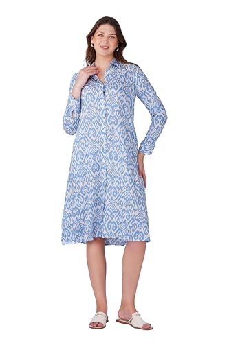Image of Midi Dress for Women | Rayon A-Line Dress with Pockets | Casual Western Dress for Women | Comfortable Everyday Wear