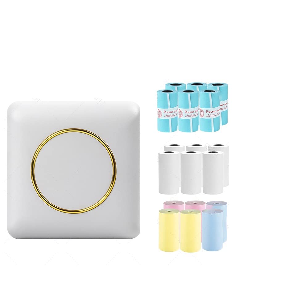 Image of Portable Label Printer Thermal Photos Notes Printing Wireless Impresoras 58mm Paper Rolls Inkless Sticker(Add 6WH6Stciker6CO)