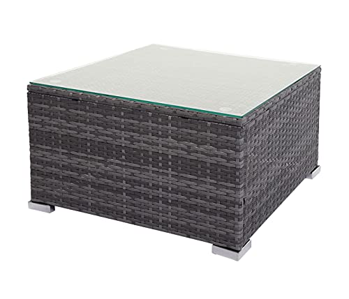 Mendler Poly-Rattan Garnitur HWC-F57, Balkon-/Garten-/Lounge-Set Sofa Sitzgruppe - grau, Kissen dunkelgrau ohne Deko… – Bild 6