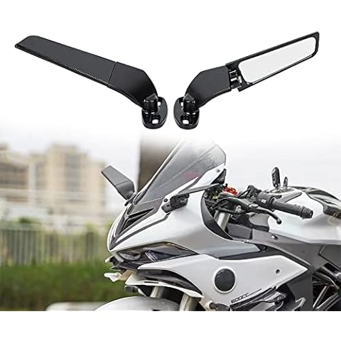 QIDIAN Motorcycle Mirrors Wind Wing Adjustable Rotating Side mirrors for Yama' YZF R25 R3 R125 R15 V2 V3 Stainless Steel Rear View Mirror Wind Wing Winglet Accessories Cover