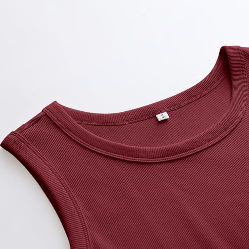 Image of ANRABESS Womens Sleeveless High Neck Tank Tops Fashion Summer Casual Basic Slim Fit Ribbed Racerback Top Shirt Clothes