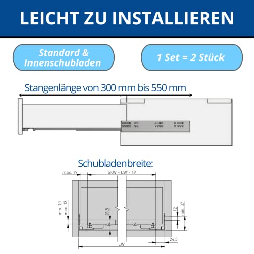 Image of GTV PB-3D0SHX18-500-H 0SHX-18 3D Lowering The Installation Guide, L-500 mm, Galvanised