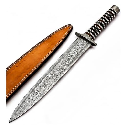 UK UNIQUE SHARP KNIVES DK-6464 Handmade Damascus Steel 18 Inches Damascus Steel Dagger Knife - Beautiful Rose Wood & Black Micarta Handle