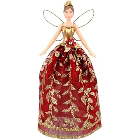 Gisela Graham Red and Gold Fairy Tree Topper Cover