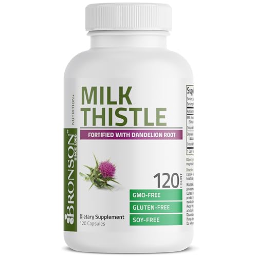 Bronson 792B Milk Thistle Silymarin Marianum & Dandelion Root Liver Health Support thumb #2