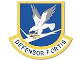 Air Force Security Forces Defensor Fortis Shield Shaped Sticker (Logo Insignia Vinyl Decal (3 inch) USAF Licensed