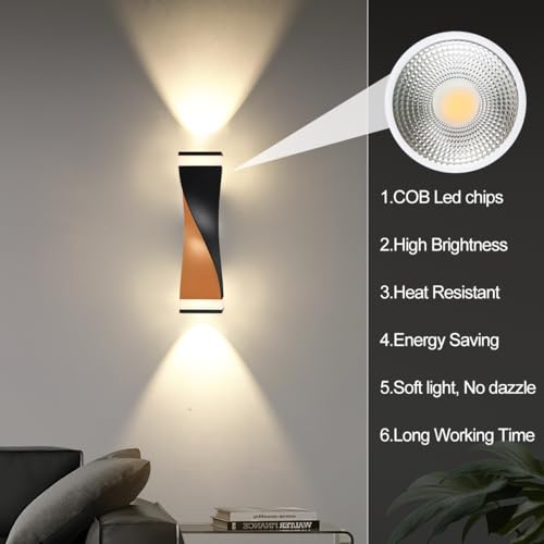 Lámparas de pared LED 10W blanco cálido 3000K aplique impermeable IP65 5