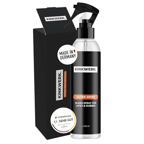 KINKWERK Ultra Shine 250ml | Shining Spray Hochglanz-Latexpflege & Anziehhilfe | Öl für Latex | Geruchslose Gummipflege mit reinem Silikonöl | Latex, Rubber Pflege für intensiven Glanzeffekt