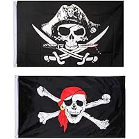 2 Piezas Bandera del Cráneo, Bandera Pirata Jolly Roger, para la