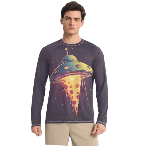 Bolaz Mens UV Protection Shirts Rash Guard Long Sleeve UPF 50+ UFO 3 Quick Dry S