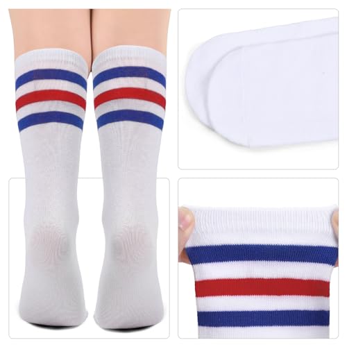 KAKU NANU Kids Toddler Soccer Socks Girls Boys Athletic Knee High Tube Socks, 2 Pack4