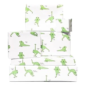 Central 23 GW403 Yoga-Geschenkpapier Frösche 6 Bögen