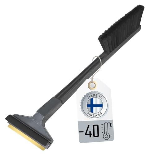Eiskratzer Auto mit Besen Auto Schneebesen mit Eiskratzer Messing Eiskratzer mit Besen Auto Kratzer mit Besen Scheibenkratzer Eisschaber Schneebürste Schneefeger Finnland (L&P A056 Schwarz Grau)