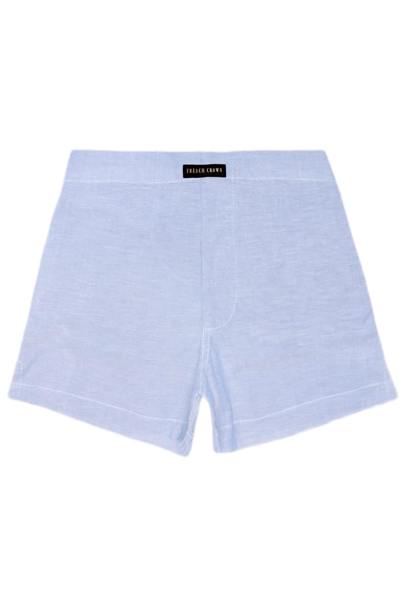 french crown Casper Blue Textured Oxford Premium Cotton Boxer-picture-44