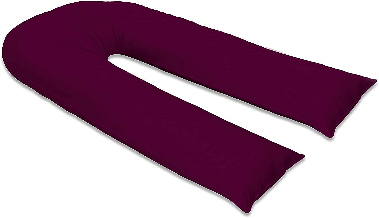 EliteKoopers 1Pcs 12ft U-Shaped PillowCase Cover Pregnancy Maternity Nursing Pillow Cover (Pillow Cover Only)(Plum)