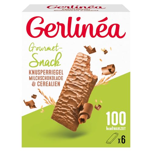 Gerlinéa - Snack Crousti Milchschokolade und Getreide - Knusprige Waffel für einen leckeren Snack - Ballaststoffquelle - 6 Riegel Crousti - 120g