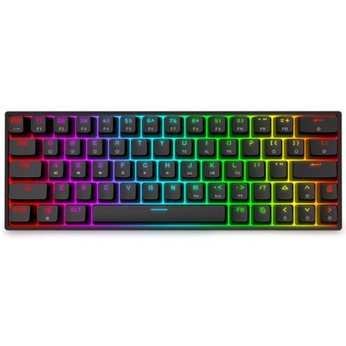 HOOLRZI GK64 Mini 60% Teclado mecánico portátil RGB retroiluminado tipo C interruptor óptico Gateron para PC/teclado mecánico Gk64