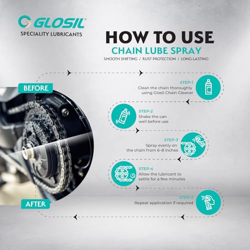 Image of GLOSIL Chain Lube Spray, Automotive Maintenance Lubricant, 500 ML