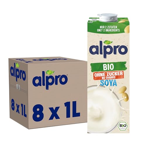 Alpro Bio Soyadrink ohne Zucker – 8 x 1 l