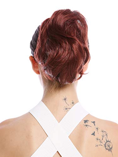 WIG ME UP, 1028-V-35 Ponytail Hairpiece Extensions short great volume wavy auburn reddish brown 8inch, golden auburn (35)