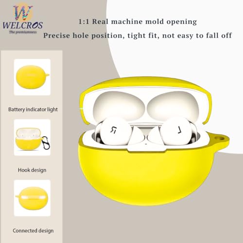 Image of WELCROS Soft Silicone Protective Case Cover for OnePlus Buds 4 (Yellow)