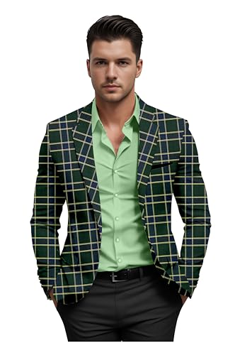 Elina fashion Men's Terry Rayon Spread Collar Jacket Suit Blazer for Christmas Party