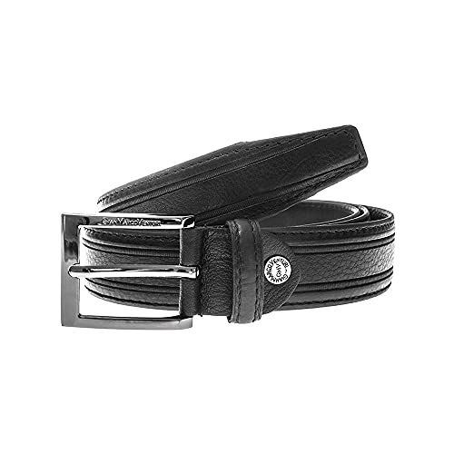 Ceinture homme cuir noir GMV 3,5cm | Accessoire pantalon de costume et chino