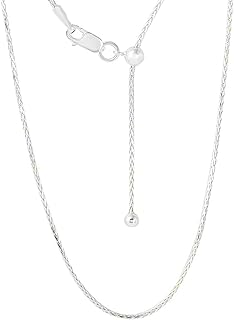 Savlano 925 Sterling Silver Solid 1.0MM Franco Square Box Adjustable Bolo 14-24 Inch Chain Necklace For Women - Made in Italy Comes With a Gift Box