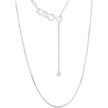 Savlano 925 Sterling Silver Solid 1.0MM Franco Square Box Adjustable Bolo 14-24 Inch Chain Necklace For Women - Made in Italy With a Gift Box
