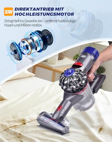 Mini Haardüse Elektrobürste für Dyson V15 V11 V10 V8 V7, Ersatzbürste mit Anti-Tangle Funktion für Matratzen, Sofas, Teppiche, Haustierbetten und Autositze, Entfernt Tierhaare und Allergene