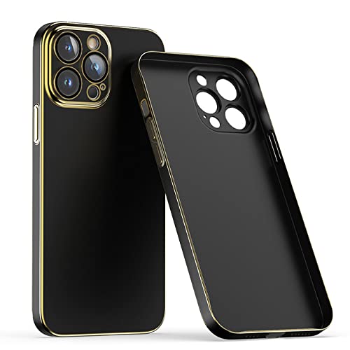 Coque ultra fine iPhone 14 anti-traces de doigts noire galvanisée