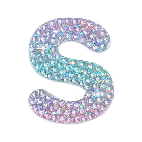 StickerBeans® Sparkly Rhinestone Alphabet Letter Sticker S - Unique Design 2” x 2” Cut-to-Shape Adhesive - Personalization, Collecting, Gifting, Scrapbooking, Decorating Laptops, Journals, Planners