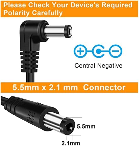 TKDY 9V Guitar Effects Pedal Power Supply Adapter,9 Volt 1.5A 1A Wall Charger Tip Negative 5.5 * 2.1mm with 5 Way Daisy Chain Cables