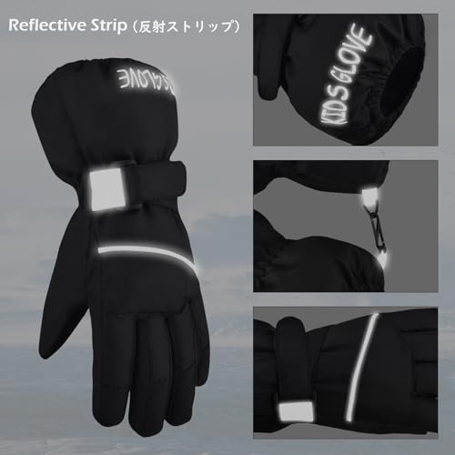 TRIWONDER Kids Winter Ski Snow Gloves Children Snowboard Gloves Cold Weather Waterproof for Boys Girls Toddler (Black, S (4-6 Years Old)) by TRIWONDER - Image 5