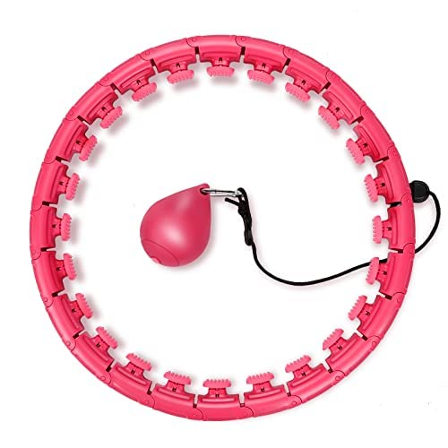 Smart Weighted Fit Hoop for Adults Weight Loss, 24 Adjustable Detachable Knots, Fitness Hoop Plus Size, 2 in 1 Abdomen Fitness Massage Hoop for Adults and Beginners Cover