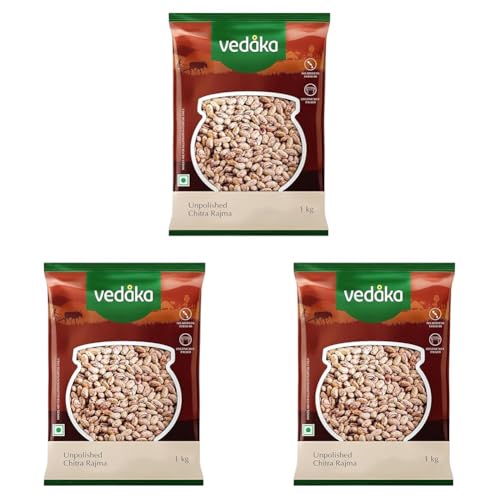 Image of Amazon Brand - Vedaka Unpolished Chitra Rajma | 1 Kg | Premium Chitra Rajma (Pack of 3)
