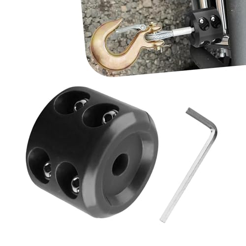 Image of CouTunp Winch Cable Hook Stopper, Rubber Winch Stoppers, Shock Absorbent Winch Cable Stopper, with Stainless Steel Screws and Nuts Allen Wrench, for Wire & Synthetic Rope, Car Cable Protector (Black)