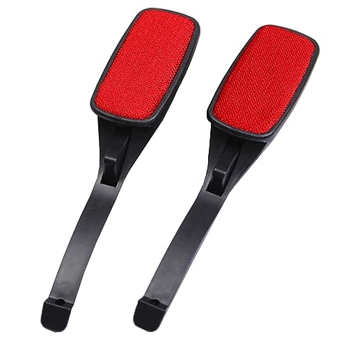 Hahhhha Lot de 2 brosses anti-peluches, brosse anti-peluches unilatérale pour vêtements et meubles, brosse anti-peluches pour chat et chien (noir et rouge)