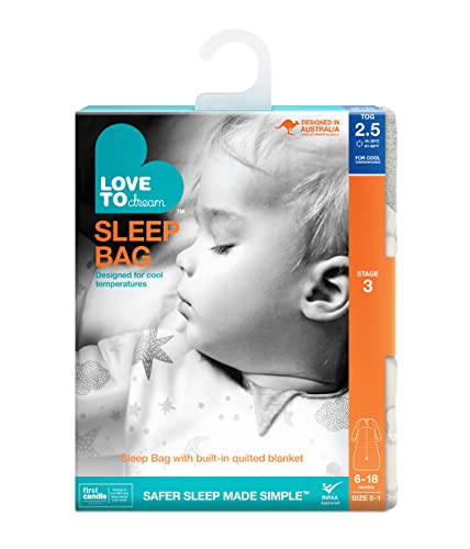 Love To Dream Warm Baby Sleep Bag (6-18 Mo), Super Soft Temp Regulating Sleeping Sack, 2.5Tog Warm Wearable Blanket, Grey #TOP5
